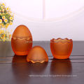 55ml egg shaped pudding glass storage jar with cap frosted pudding jars